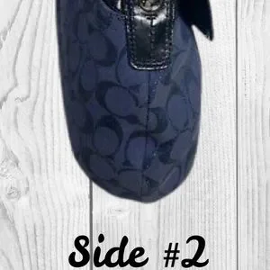 Coach | Bags | Coach F646 Signature C Blue Jacquard Black Trim